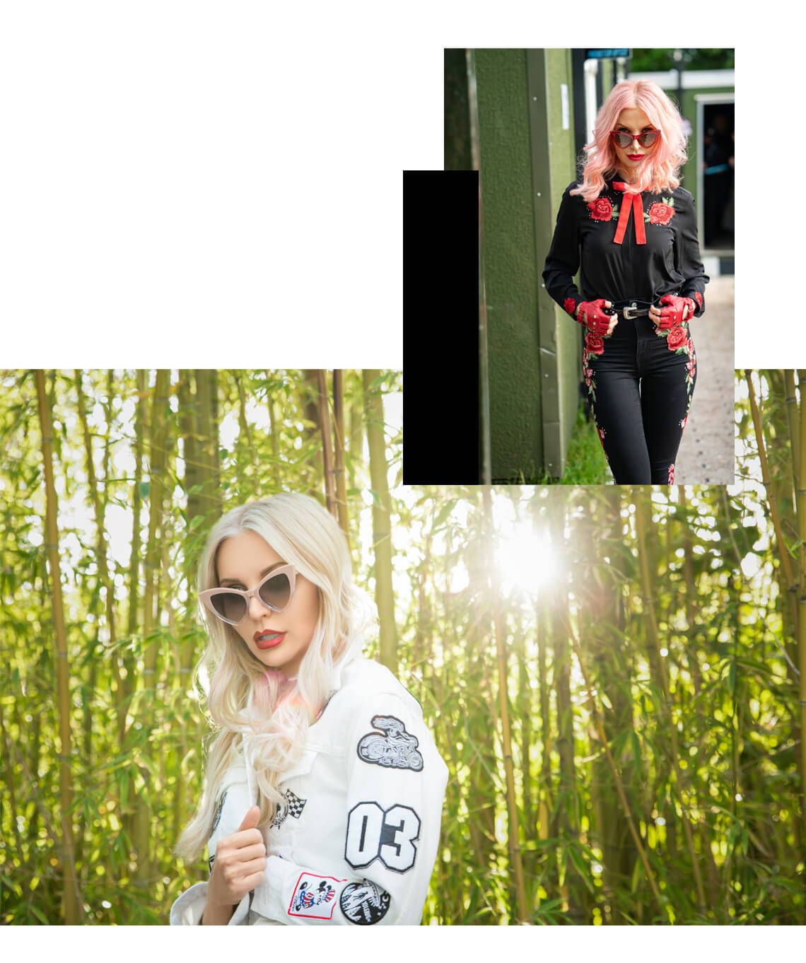 Jennie Vee looking stylish wearing her collaboration sunglasses by Valley Eyewear